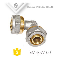 EM-F-A160 Nickel plated compression connector brass elbow pipe fittings